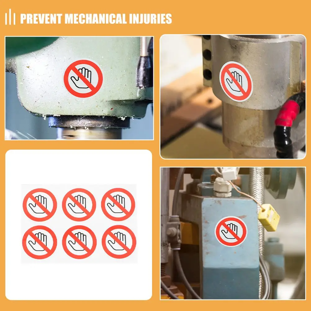 6 Pcs Safety Sign Stickers Do Not Touch Instrument Cell Phone Self-adhesive Vinyl Dont Baby Automatic Door