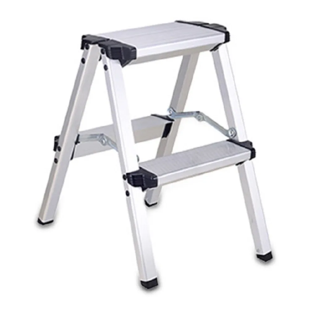 Small household aluminum alloy low ladder folding portable double-sided, step ladder interior decoration widened pedal aluminum