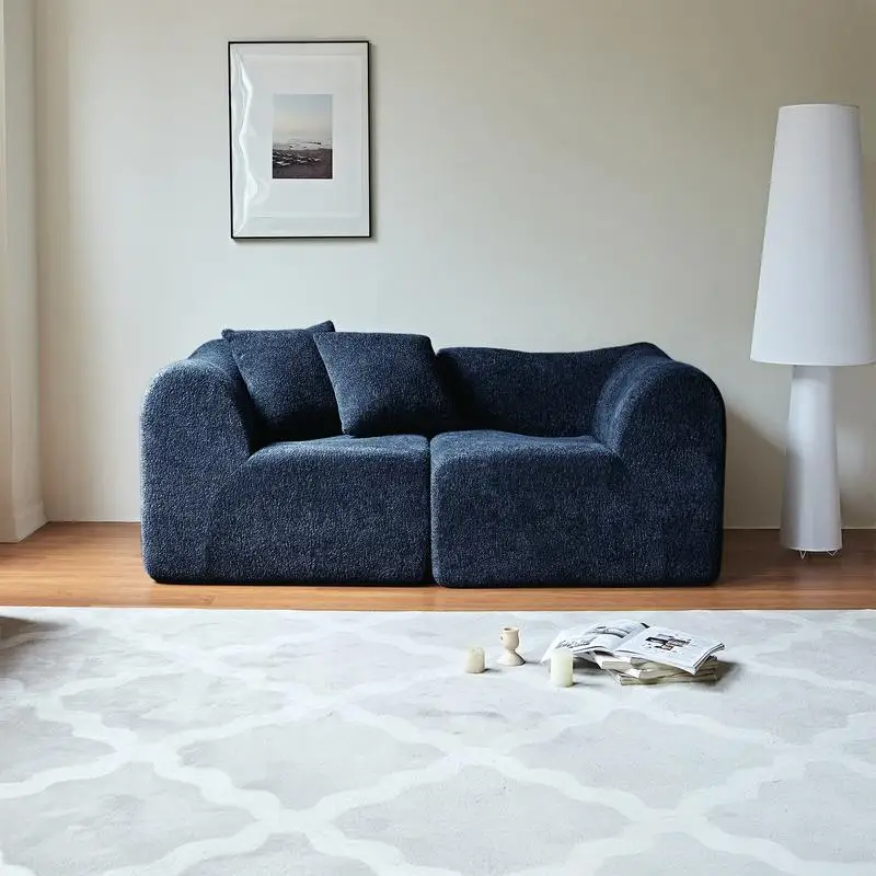 Modern Velvet Sofa for 2 with Cushions - Space-Saving Loveseat Ideal for Small Living Rooms, Offices, and Apartments - Soft