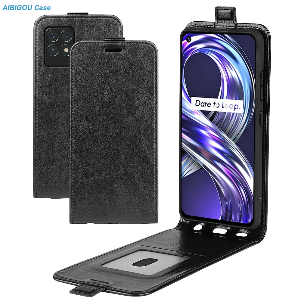 

Realme 8i 8 Pro Vertical Flip Case GT6 6T GT6T 6 8i GT NEO 2 GT2 PRO Cover RealMe C21 C21Y C25 C25S C25Y Leather Shockproof Bag