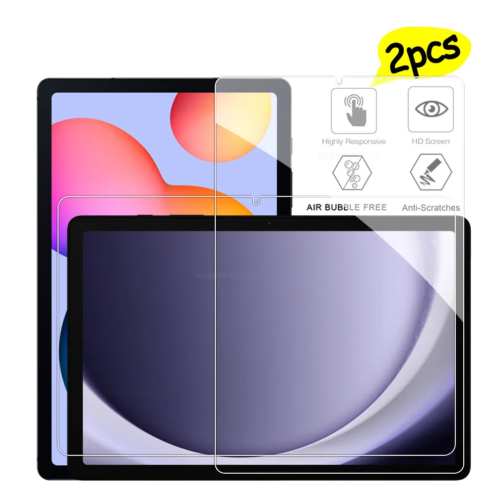 2PCS HD Scratch Proof Screen Protector Tempered Glass For Samsung Galaxy Tab S6 lite 2024 S5E S7 FE S8 S9 Ultra A7 A8 A9 Plus 5G