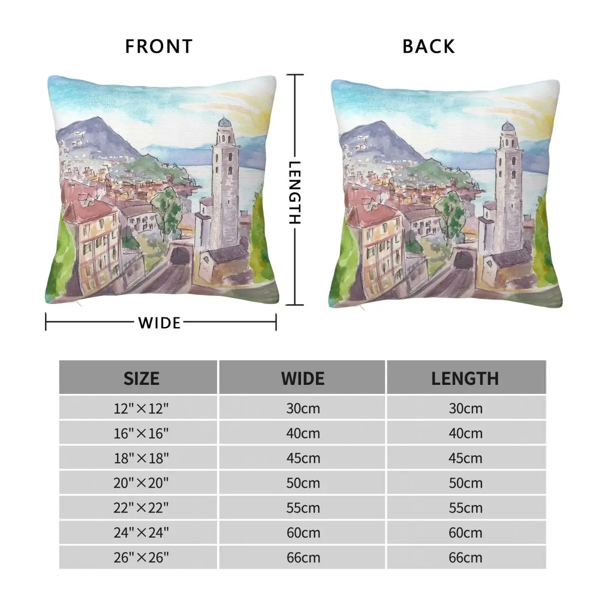 Lugano Ticino Switzerland Pillowcase Polyester Linen Velvet Creative Zip Decorative Pillow Case Home Cushion Cover