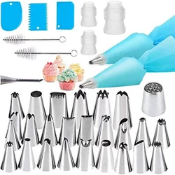 Nozzle Piping Cake Decorating Tools Confectionery Equipment Kitchen Accessories Reusable Pastry Bag And Bakery Set Icing Socket