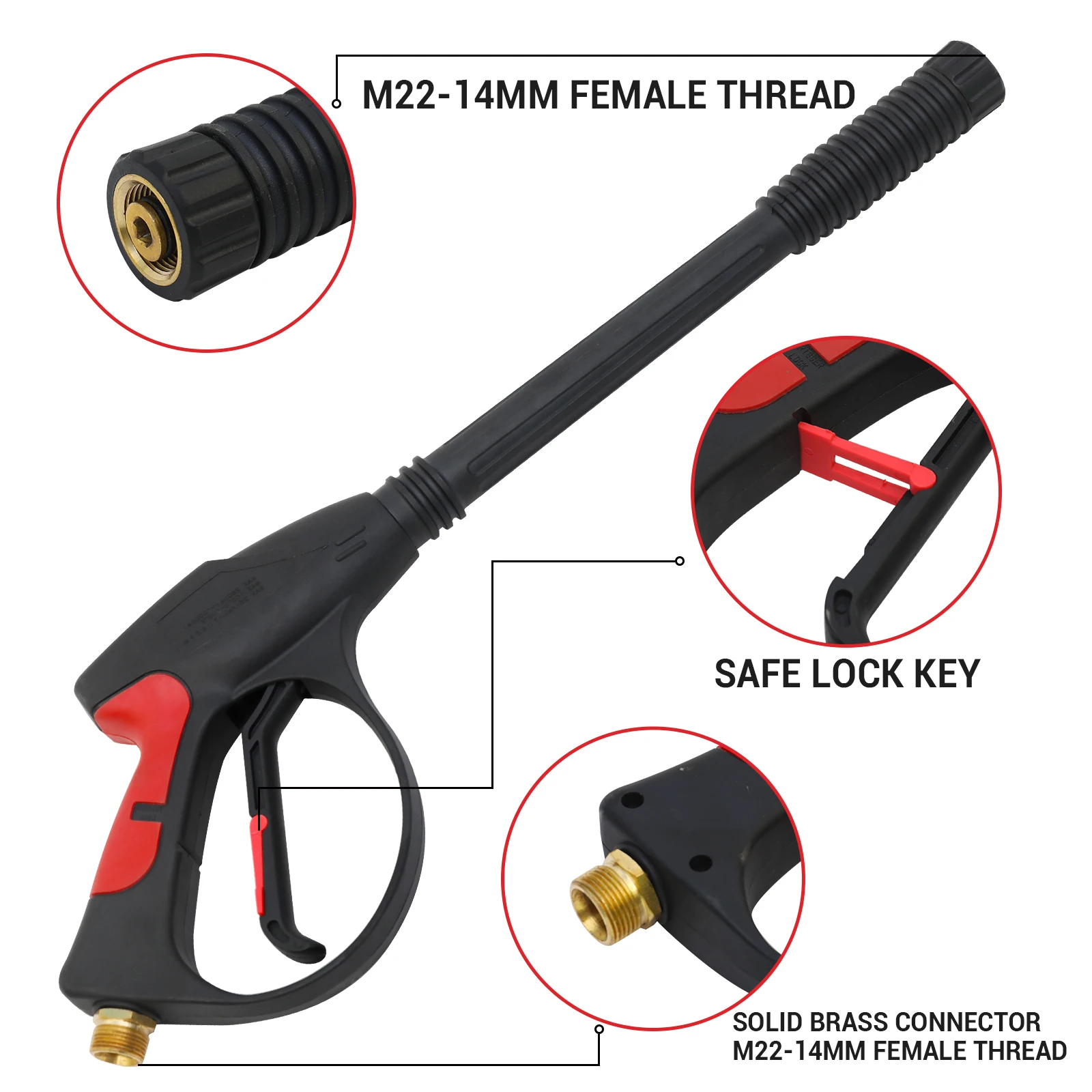 21V Electric Car Washer Gun Cordless 6-in-1 Nozzle High Pressure 900 PSI Brushless with 4.0Ah Battery for Car/House/Floor/Fence view 8