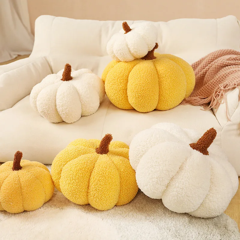 20cm Kawaii Nordic Halloween Pumpkin Plush Toy Plushie Soft Plant Stuffed Doll Holidays Props Decorative Throw Pillow for Kids