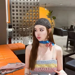 Korean Knitted Hat with Glittering Sequins Girl Nightclub Hat Photo Dropship