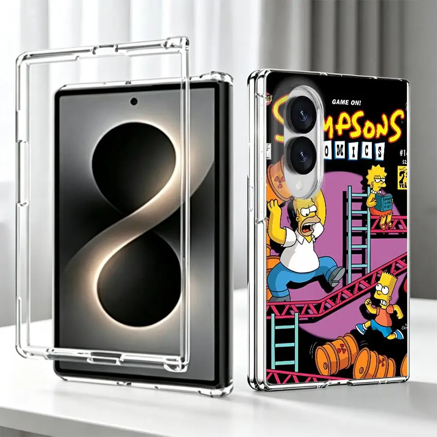 Transparent Soft Phone Cover Case for Samsung Galaxy Z Fold 8 ZFold8 Fun S-simpsons 