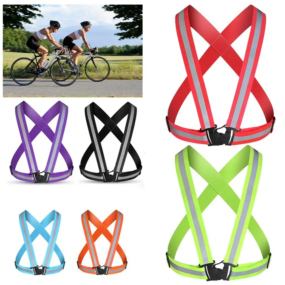 Neue reflektierende Warnweste für Nachtlauf und Reiten, verstellbare Sicherheitsweste mit elastischem Band für Erwachsene und Kinder – Detail 7