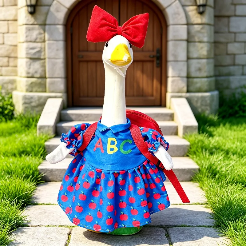 2026 New Porch Goose Back to School Clothes Set 23 Inch White Goose Outfit with Book and Accessories Ideal for Fall Patio Decor
