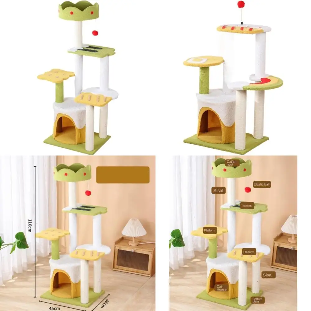 

Когтеточка из сизаля для дома с платформой для прыжков для кошек — башня для кошек 45x36x110 см для скалолазания и игр