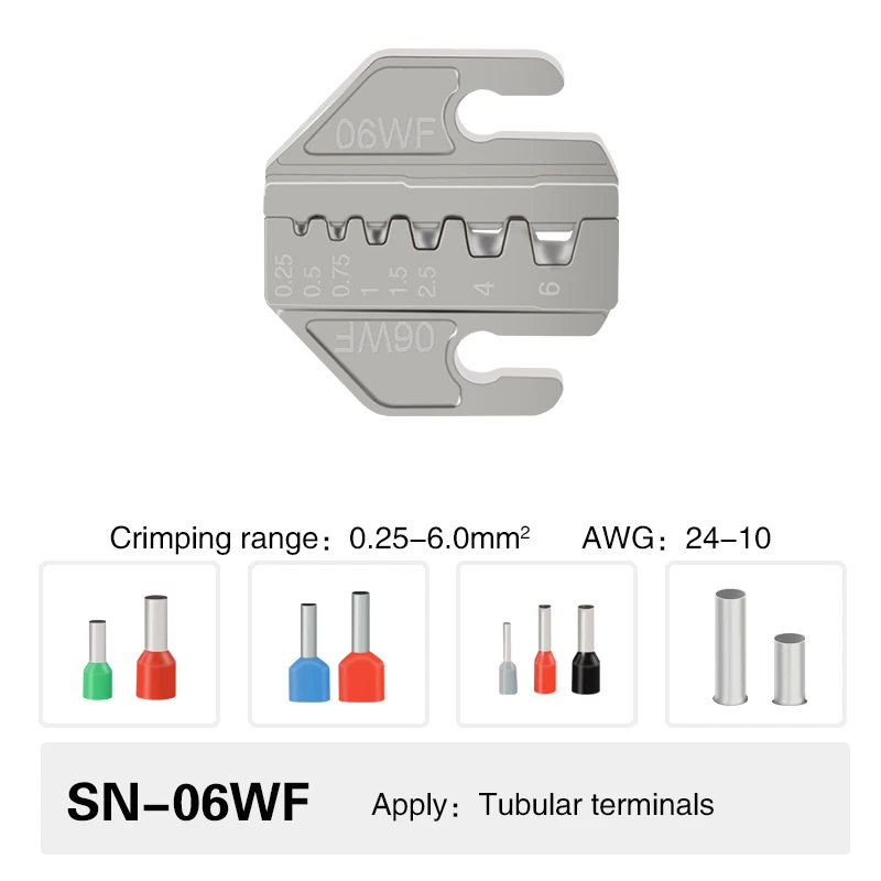 Crimpzangen-Set, 4mm Schlitzbacken, SN-48BS/58B/02C/2546B/2549/06/X6/06WF/03H, zum Verpressen von Klemmen – Detail 9