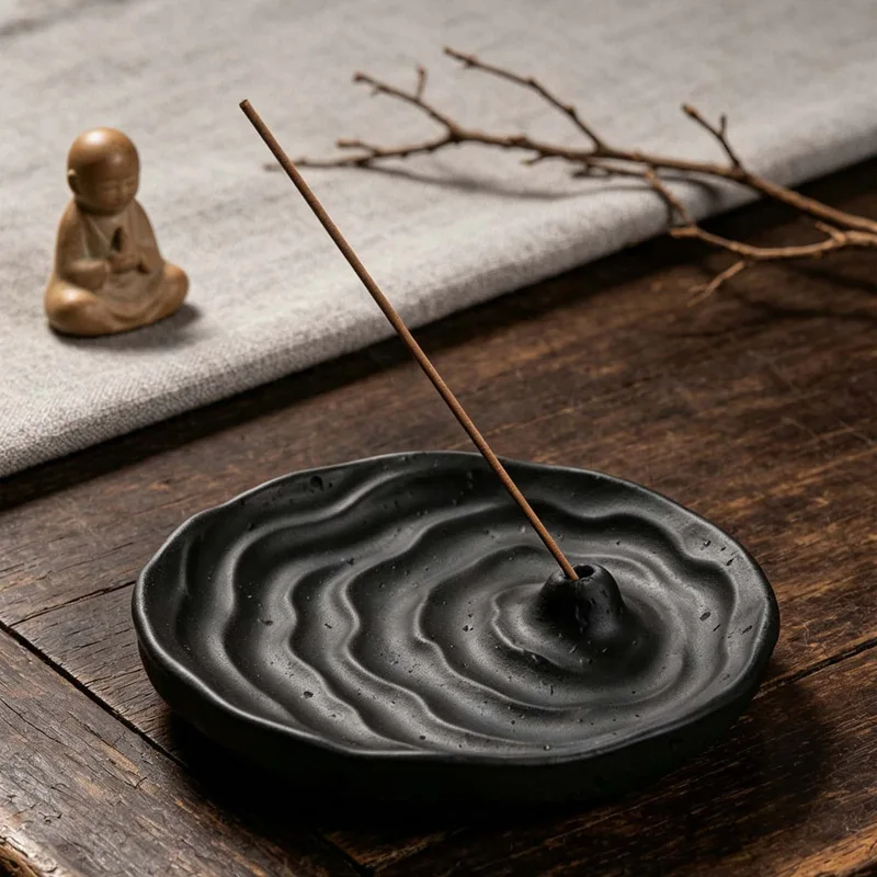 Nordic Minimalist Cement Incense Holder, Retro Multi‑Functional Tray, Stick Incense Burner Container, Home Decor Ornament