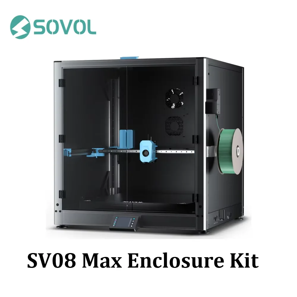 Sovol Metal and Tempered Glass Open Enclosure with Drag Chain and Filter Fan for Sovol SV08 MAX