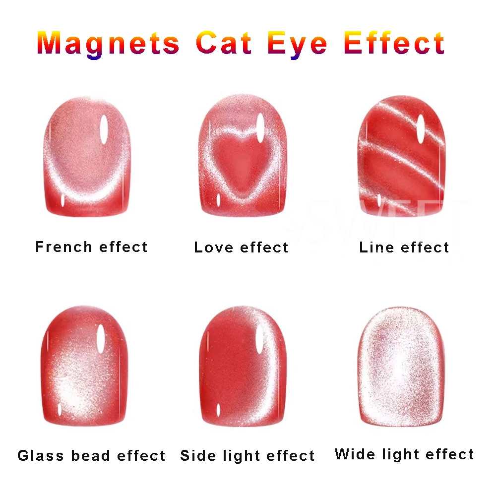 3 في 1 متعددة الوظائف الحب القلب القط العين عصا مغناطيسية ثلاثية الأبعاد القط العين اللوحة مسمار المغناطيس القلم عصا هلام البولندية لأدوات مانيكير