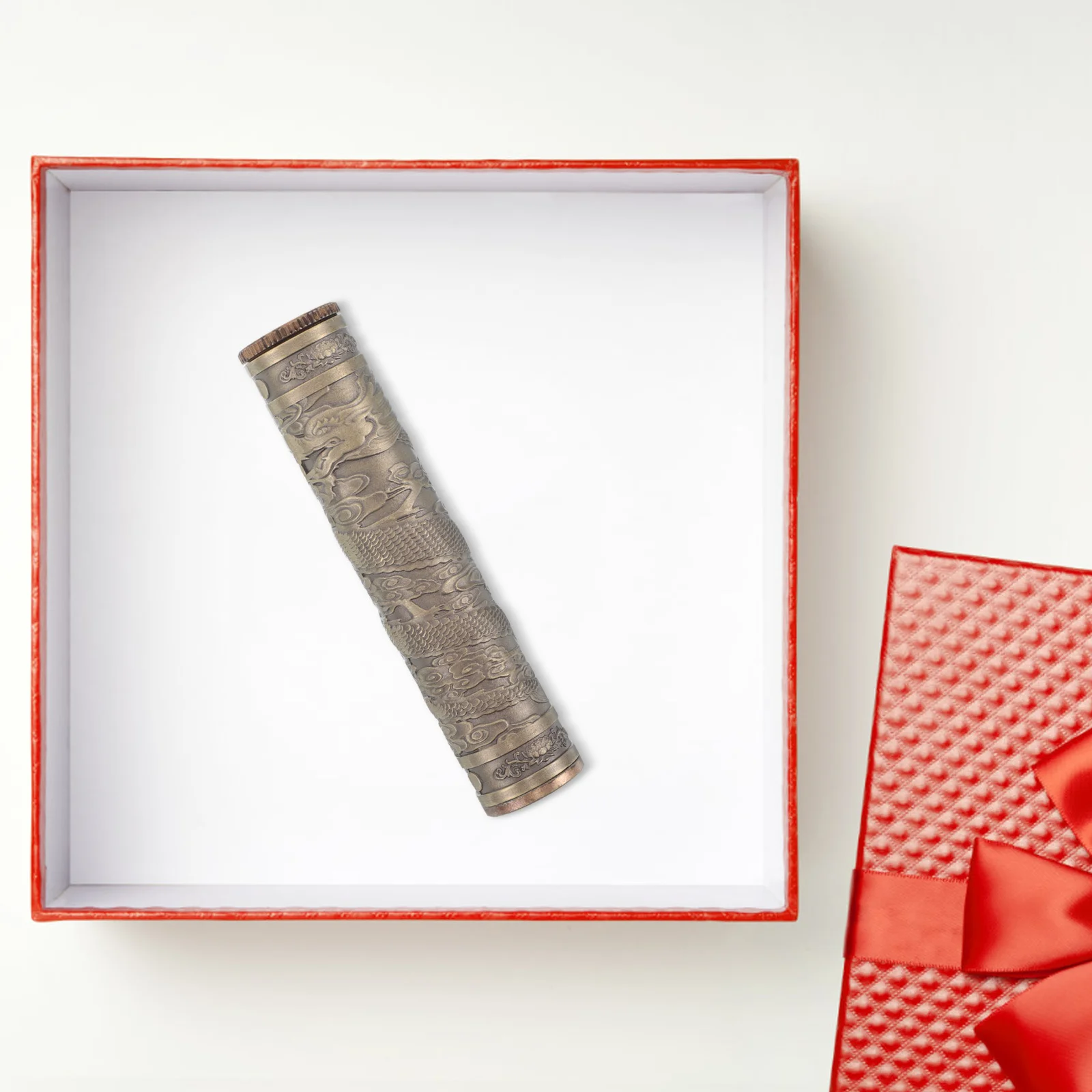 

Metal Dragon Shaped Wish Tube Creative Blessing Holder Decorative Incense Stand for Home Meditation Yoga Gift Metal Incense Tube