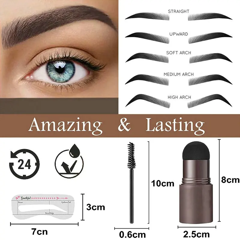 Eyebrow Stamp Makeup One Step Eyebrows Shape Set Eyebrow Stick Hair Line Brow Stamp Waterproof Tint Natural Eye Cosmetic Tool