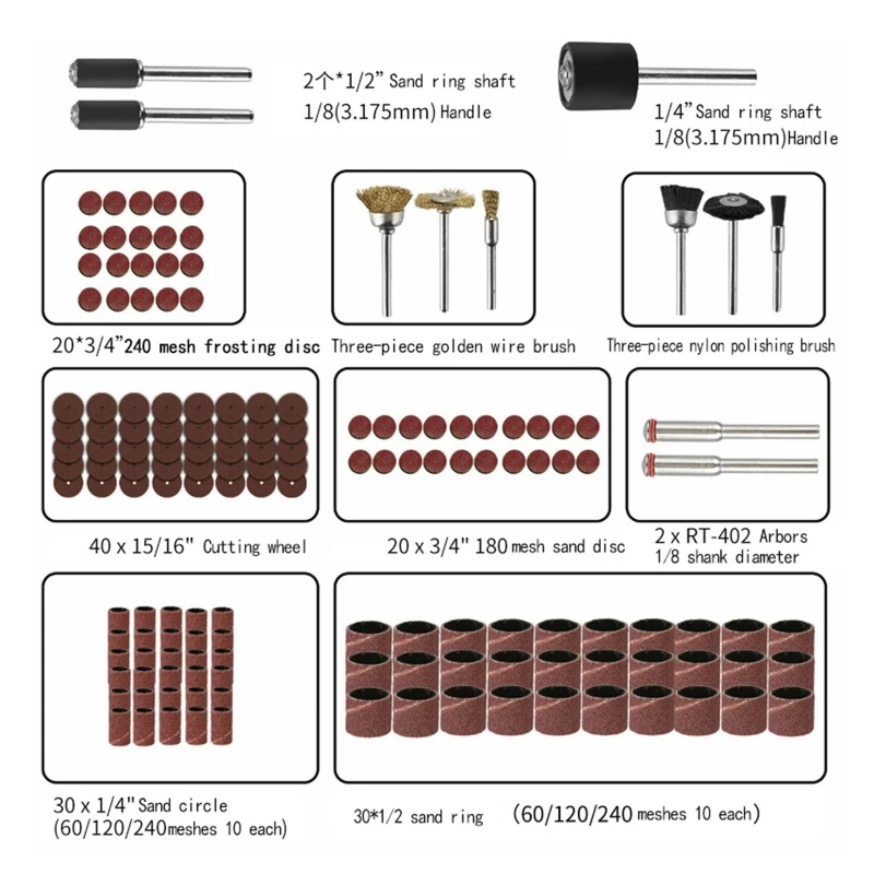 Electric Grinder Rotary Tool Accessory Bit Set Suitable For Grinding Sanding Polishing Disc Wheel Tip Cutter Drill Disc