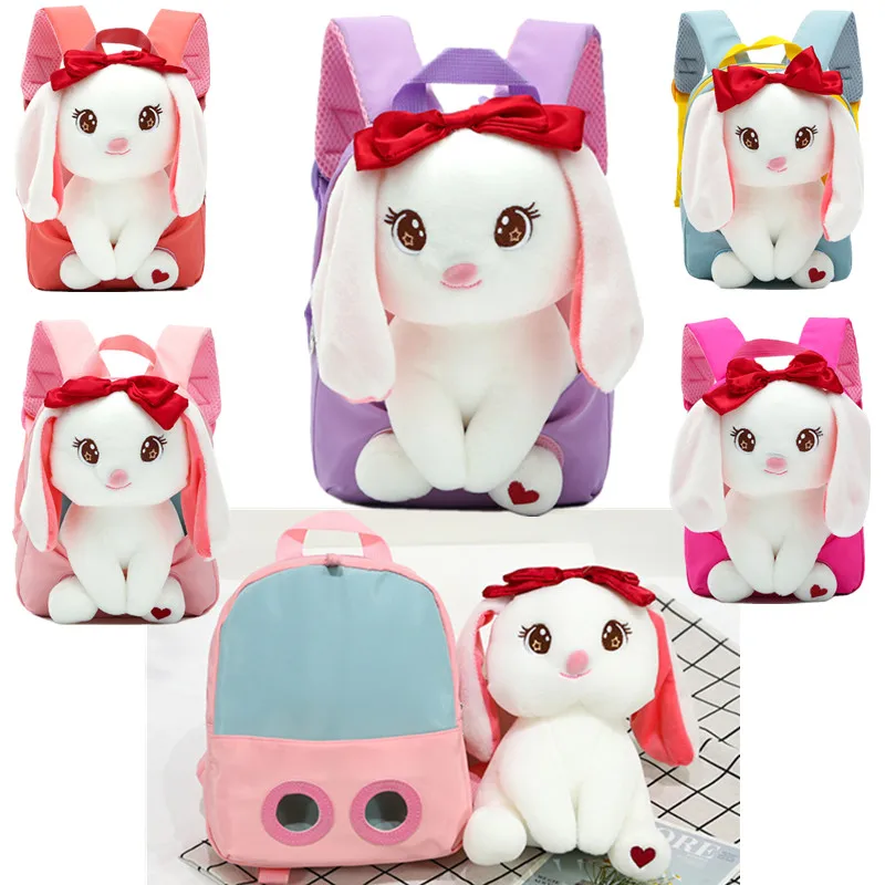 

Children's Plush School Bags Cartoon Bunny Deer Animal Kindergarten Baby Schoolbag Cute Kawaii Girls Backpack Small Shoulder Bag