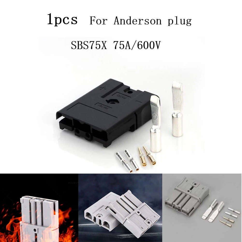 1Pc Two-pole Connector 600V 75A SBS75 For Anderson Plug Lithium Battery Connector With Kit For Electric Equipment Accessories