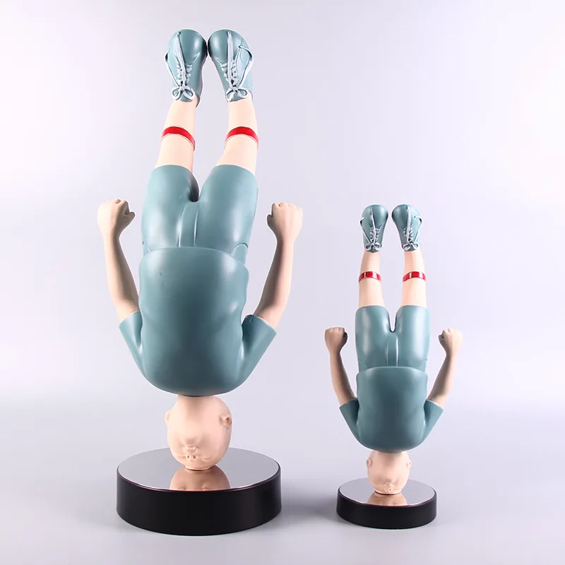 

Modern Resin Handstand Boy Desktop Ornament Abstract Figure Sculpture Birthday Gift Cartoon Fun Statue Craft Home Decoration