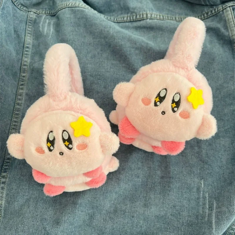 Kirby Ear Warmer Cartoon paraorecchie peluche Cute Girls Women Winter Warm Anime Outdoor Cycling protezione dal freddo Kids Kawaii Ear Cover