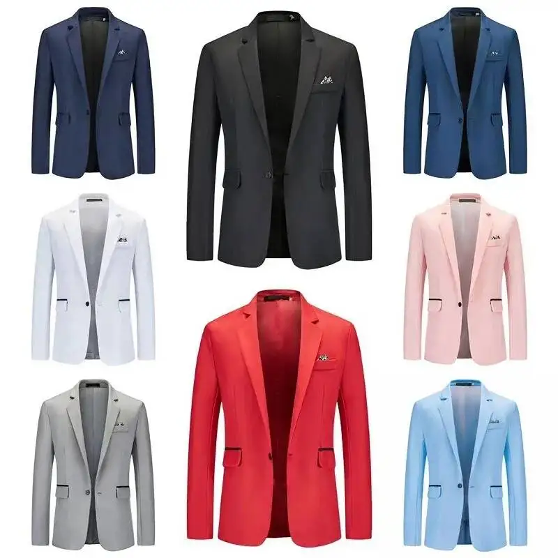 

Breasted New Men's Slim Single Suit Youth Fashion Casual Wedding Party Dress Coat
