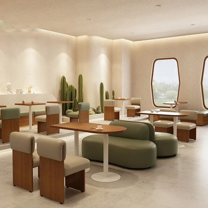 Light Luxury Cheap Coffee Shop Used Booths Seat High Back Sofa Sets Cafe Bench Seating Fast Food Restaurant Furniture for Sale view 6