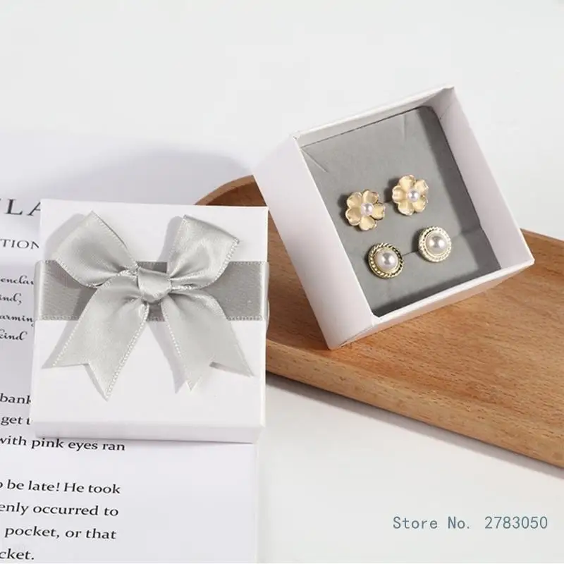 2Pcs Jewelry Storage Boxes Rings Pendant Earring Box Small Paper Boxes Cardboard Jewelry Box Birthday Wedding Gift Box