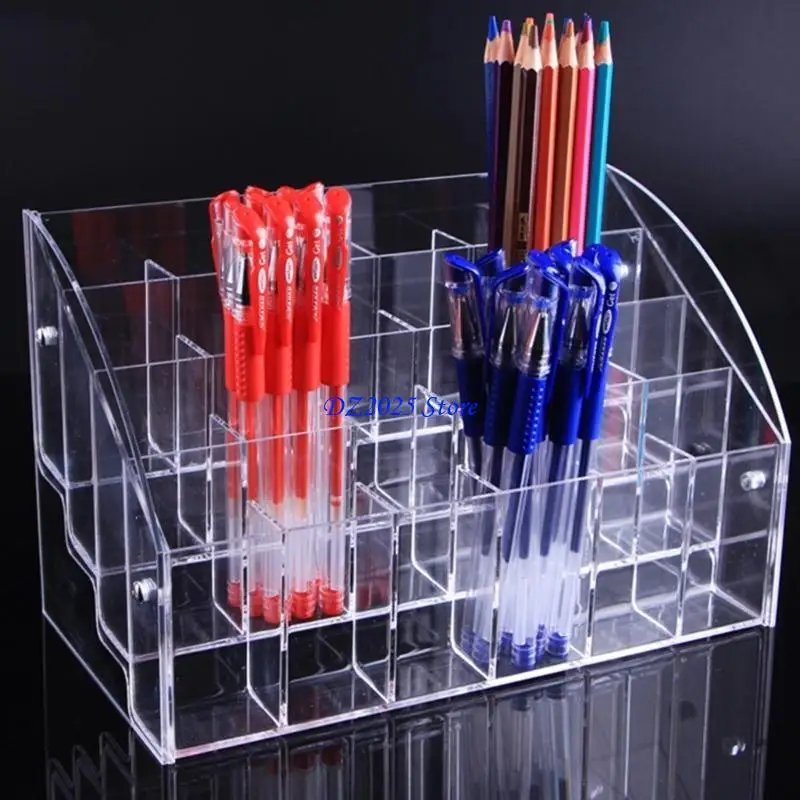 Q6RC Transparent Writing Pot Cosmetics Bross Box