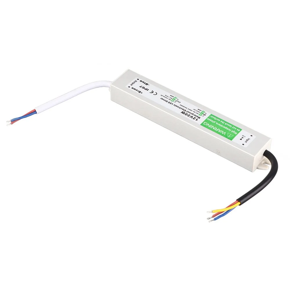 

Водонепроницаемый источник питания 12 В, 20 Вт, AC90-250 В, вход IP67, светодиодный драйвер, трансформатор, тонкий уличный трансформатор низкого напряжения, светодиодный дисплей