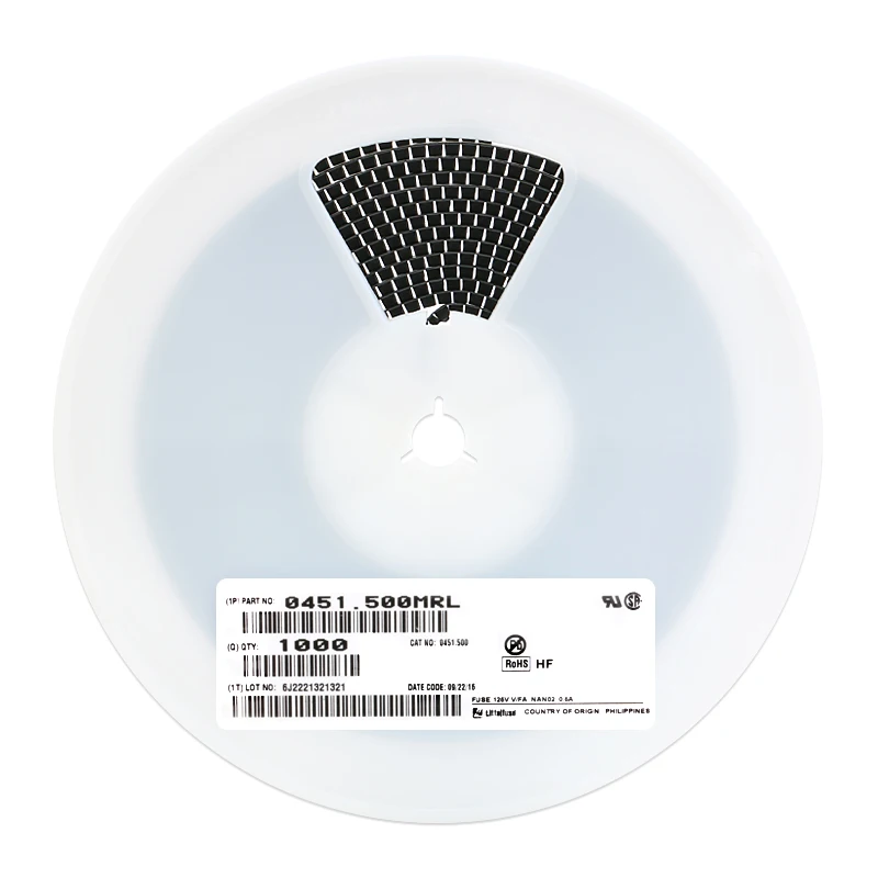 1/50 Uds fusible de parche 1808 3A fusible de parche importado LF 1A fusibles rápidos 0451001.MRL pies dorados
