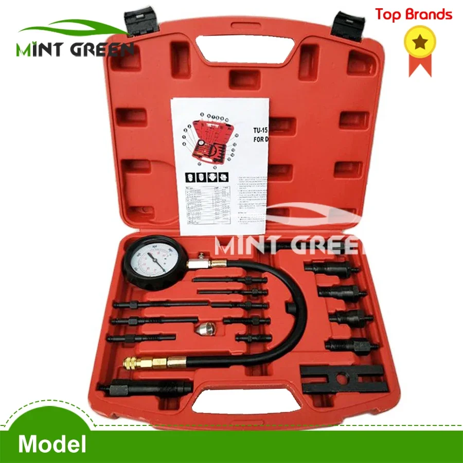 Professional Diesel Engine Cylinder Compression Tester Tool Kit Set Pressure Gauge Tester Kit Set For TU-15B Detection