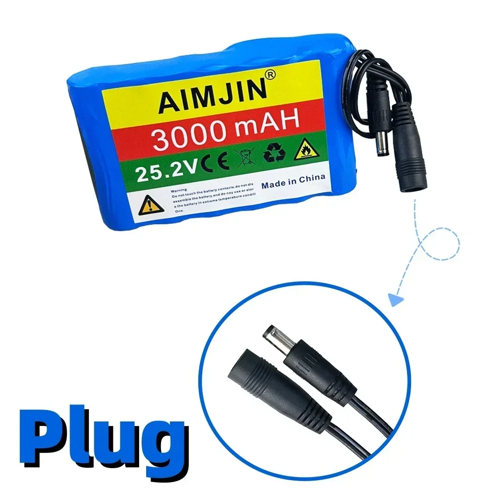 ชุดแบตเตอรี่ลิเธียมแบบชาร์จไฟได้18650 3Ah 25.2V เหมาะสำหรับแบตเตอรี่จักรยาน skuter listrik ที่มี BMS + ที่ชาร์จ