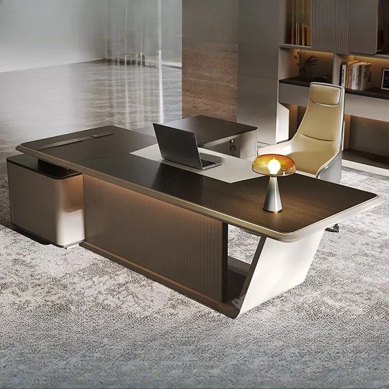 Asthetic Modern Office Desks Drawers L Shaped Adjustable Designer Electric Computer Desks Gaming Home Escritorio Furniture