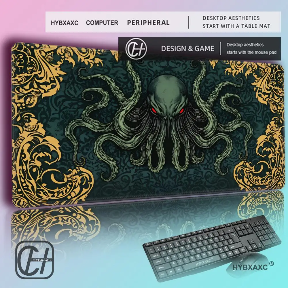 

HYBXAXC Gaming Mouse Pad Large Octopus Pattern Desk Mat Natural Rubber Non Slip
