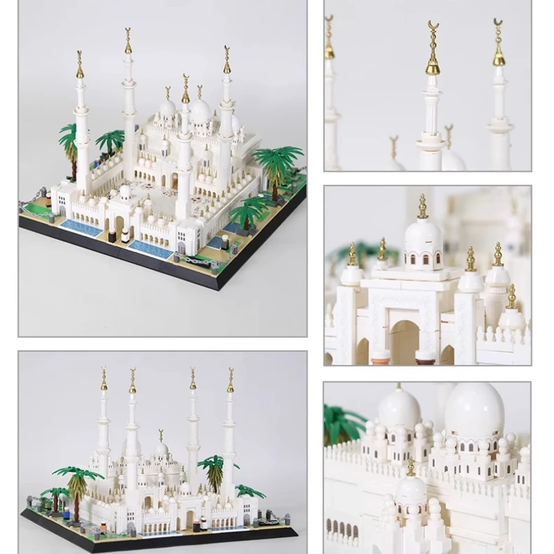 SEMBO Sheikh Zayed Grand Mosque Building Blocks Children's Creative Hand-assembled Small Particle Building Model Ornaments Toys
