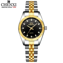 CHENXI Luxury Style Women Watch Stainless Steel Quartz Watches Waterproof Diamond Woman Wristwatch Fashion Elegant Ladies Clock