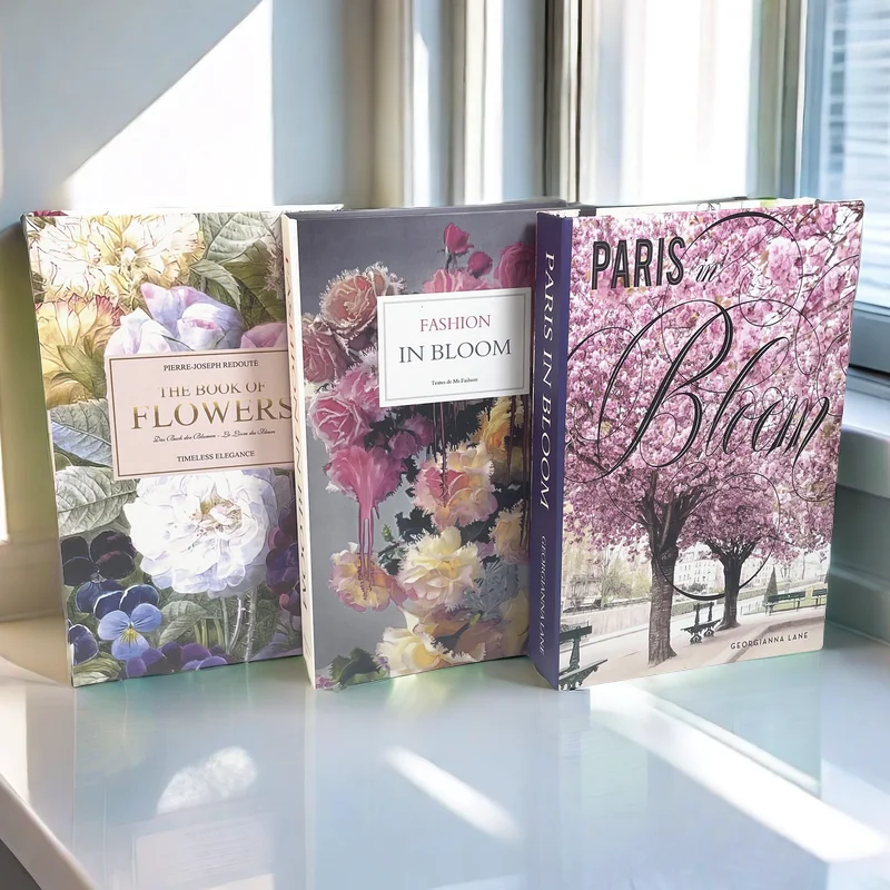 Luxury Perfume Fake Book Storage Box Rose Decorative Books Fashion Magazine Coffee Table Books Home Decor Shooting Props Bedroom