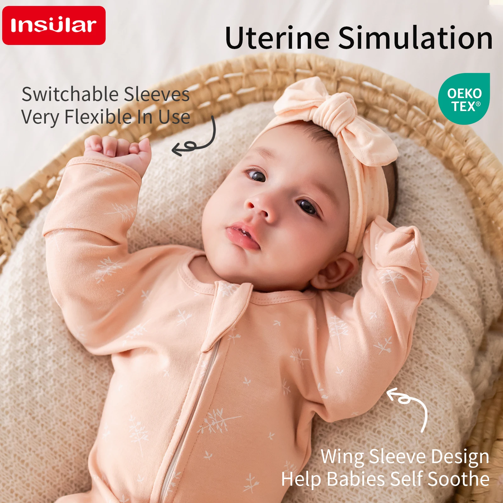 كيس نوم معزول كيس نوم قطني بيجامة رفيعة مضادة للركل ملابس نايتي 2-Way سحاب للأطفال حديثي الولادة محاكاة الرحم 0-1 سنة #1