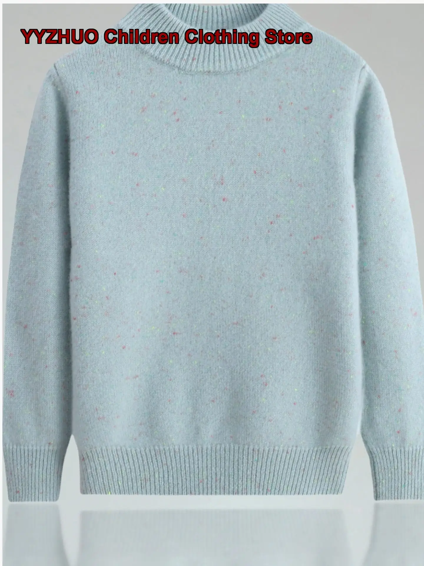 Kids Knit Top Boys Girls Mock Neck Solid Color Thickened Cashmere Base Layer Top Older Kids High Neck