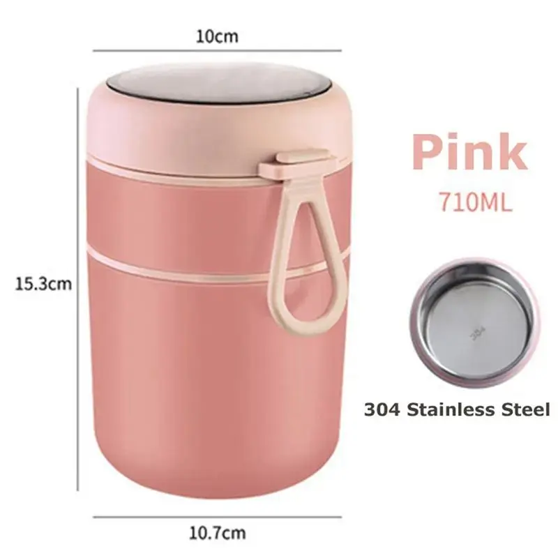 A83X-Stainless Steel Double Layer Stainless Steel Lunch Box Suitable For Students And Office Workers 710 Ml A
