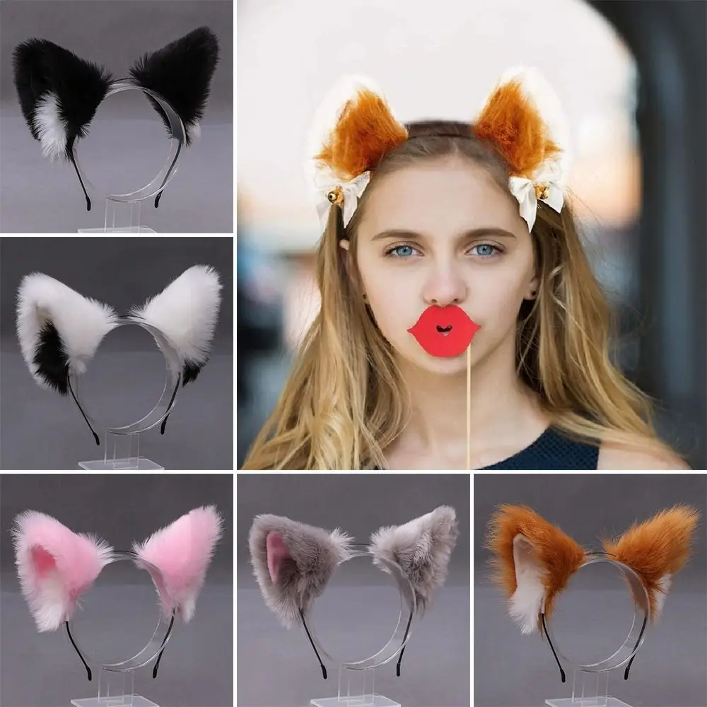 Fashion Furry Animal Ear Hair Hoops Cat Ear Plush Ear Hair Bands Anime Fox Hair Accessories Girls