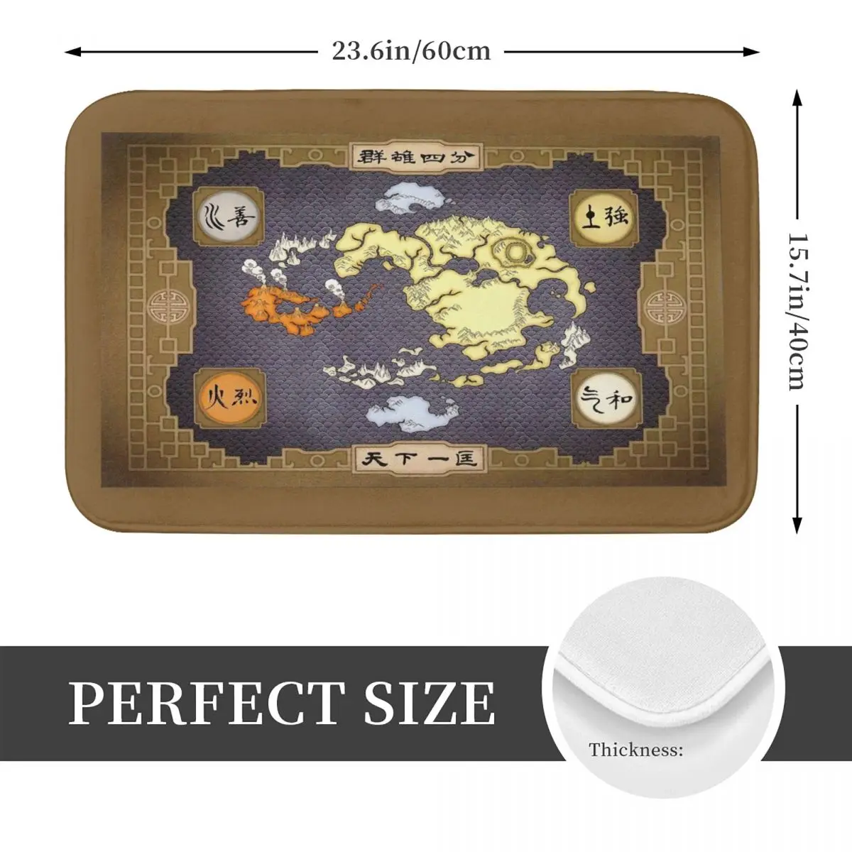 Avatar The Last Airbender Map Non-slip Doormat Floor Mat Washable Carpet Rug for Kitchen Entrance Home Balcony Footpad Mats