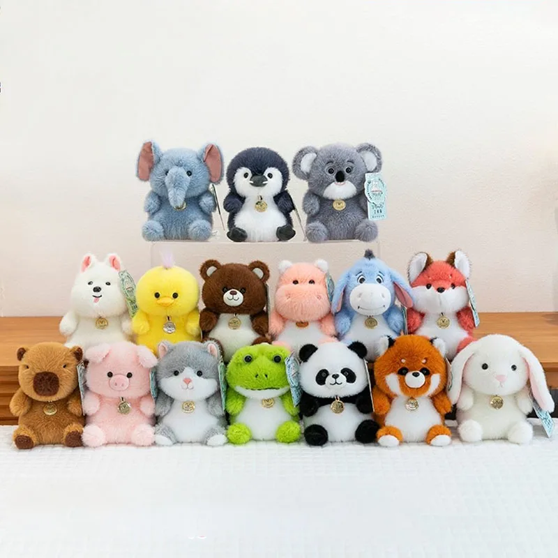 

Kawaii Assorted Animal Plush Keychain Set Soft Stuffed Mini Pendant Bag Charm Cute Cartoon Plushie Gift for Women for Family