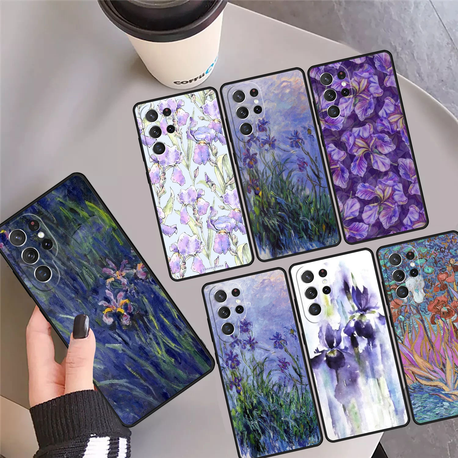 

Чехол для телефона с рисунком Lilac Irises Coque для Samsung Galaxy S24 S25 Ultra S23 S22 Plus S21 FE S20 Note 10 20 Pro