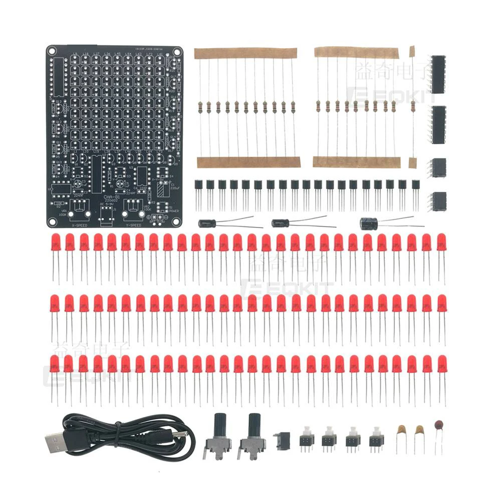 DIY Kit Electronic LED Tracing Light Kit Self Assembly Parts Build Kit Components Parts for Traning and Teaching