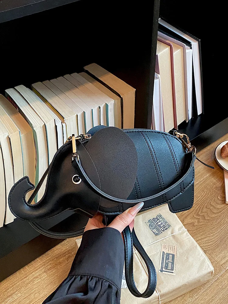 Creative Fashion Handbag New elephant Shape Shoulder Bag High Quality Pu Versatile Zipper Luxury Retro Casual Messenger Bag A