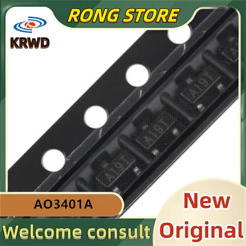 100PCS  A19T AI9T New and Original Chip IC SOT-23 AO3401 A3401 3401 AO3401A