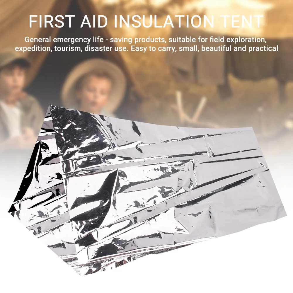 Outdoor Essential Self-help Insulation Tent Insulated Reflective Silver Survival/First Aid Emergency Camping Blankets