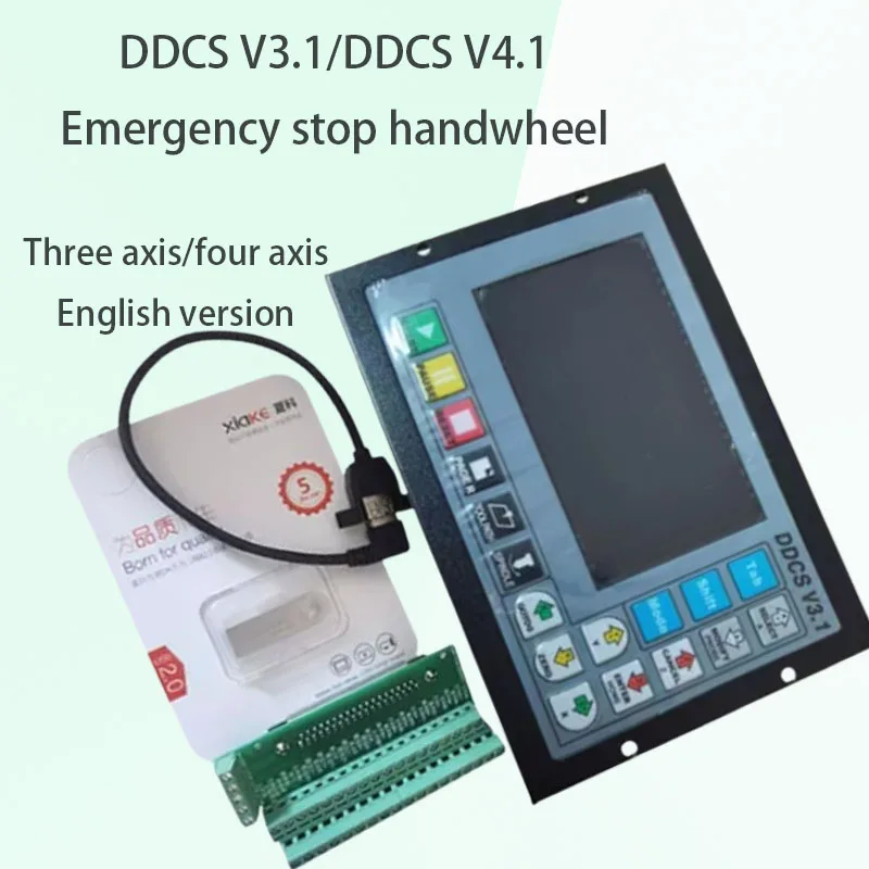 CNC System 3-Axis 4-Axis Carving Equipment Accessories Emergency Stop Handwheel English Version for Model DDCS V3.1 V4.1